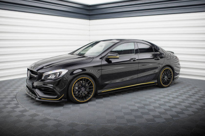 Prahové lišty Mercedes-AMG CLA 45 C117 Facelift černý lesklý plast