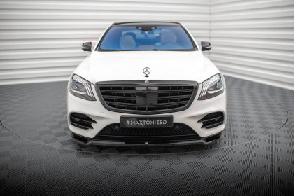 Spojler pod nárazník lipa V.1 Mercedes-Benz S AMG-Line W222 Facelift černý lesklý plast