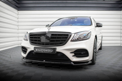 Spojler pod nárazník lipa V.1 Mercedes-Benz S AMG-Line W222 Facelift černý lesklý plast