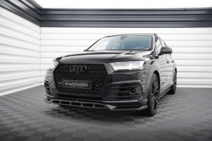 Spojler pod nárazník lipa V.2 Audi SQ7 / Q7 S-Line Mk2 černý lesklý plast