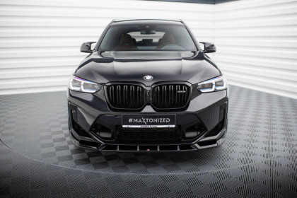 Spojler pod nárazník lipa V.1 BMW X3 M F97 Facelift černý leský plast