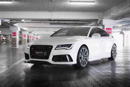 Spojler pod nárazník lipa V.3 Audi RS7 C7 Facelift černý leský plast