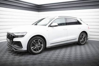 Prahové lišty V.2 Audi SQ8 / Q8 S-Line Mk1 černý lesklý plast