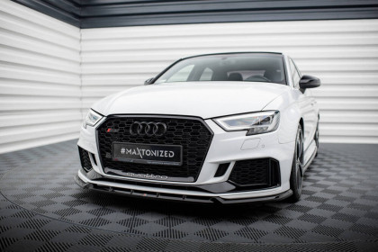 Spojler pod nárazník lipa V.3 Audi RS3 Sedan 8V Facelift černý leský plast