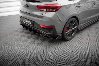 Splittery zadní boční V.4 + Flaps Hyundai I30 N Hatchback Mk3 Facelift černý lesklý plast