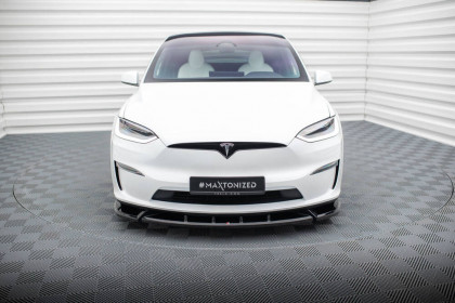 Spojler pod nárazník lipa V.2 Tesla Model X Mk1 Facelift černý lesklý plast