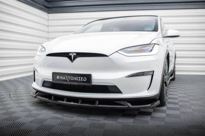 Spojler pod nárazník lipa V.2 Tesla Model X Mk1 Facelift černý lesklý plast