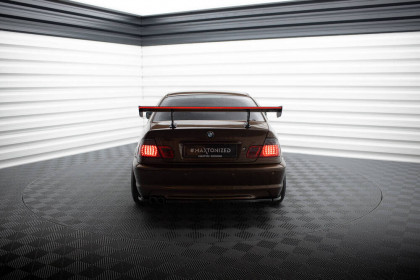 Zadní spoiler křídlo + LED BMW 3 Coupe E46 carbon - širkoké uchycení