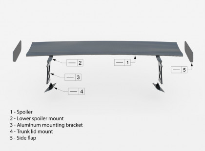 Zadní spoiler křídlo BMW M4 G82 / M440i G22 / 4 M-Pack G22 carbon - uzké uchycení