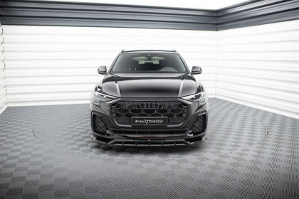 Spojler pod nárazník lipa Audi SQ8 / Q8 S-Line Mk1 Facelift černý lesklý plast