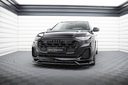 Spojler pod nárazník lipa Audi SQ8 / Q8 S-Line Mk1 Facelift černý lesklý plast