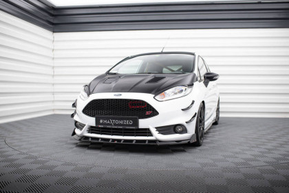 Spojler pod nárazník lipa V.6 + flaps Ford Fiesta ST Mk7 Facelift černý lesklý plast