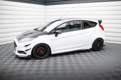 Prahové lišty V.4 + flaps Ford Fiesta ST / ST-Line Mk7 černý lesklý plast