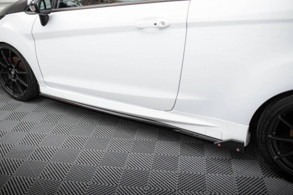 Prahové lišty V.4 + flaps Ford Fiesta ST / ST-Line Mk7 černý lesklý plast