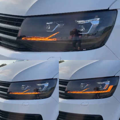 Přední světla Full LED s dynamickým blinkrem, denní svícení, pro VW T6 2015-2019, černá