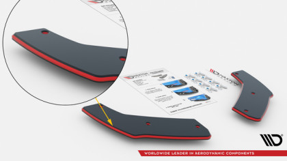 Splittery zadní boční Street Pro + flaps Volkswagen Jetta GLI Mk7 černo červené