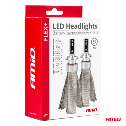 LED žárovky do auta FLEX+ H15 6000K série 12V 24V Canbus AMIO-03666