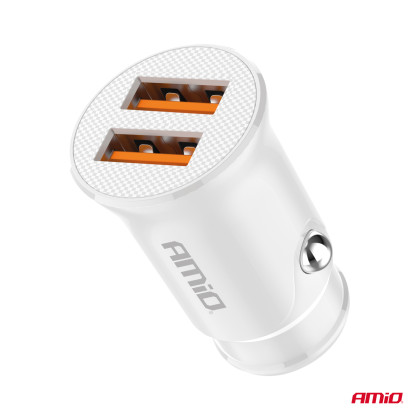 Nabíječka do auta 2x USB-A 2.1A 12/24V AMiO-03872