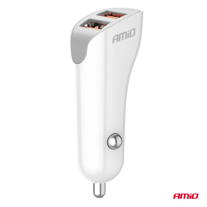 Nabíječka do auta 2x USB-A 2.1A 12/24V AMiO-03874