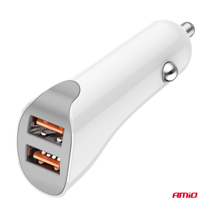 Nabíječka do auta 2x USB-A 2.1A 12/24V AMiO-03874