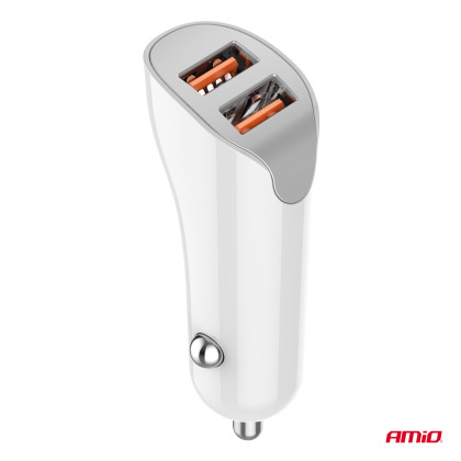 Nabíječka do auta 2x USB-A 2.1A 12/24V AMiO-03874