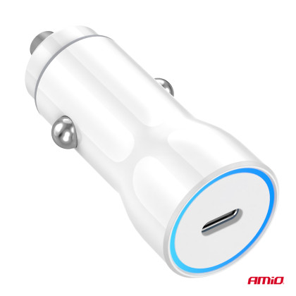 Nabíječka do auta USB-C 20W 12/24V AMiO-03880