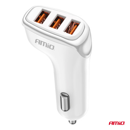 Nabíječka do auta 3x USB-A 3.1A 12/24V AMiO-03885