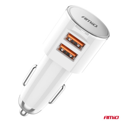 Nabíječka do auta 2x USB-A 3.4A 12/24V AMiO-03888