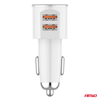 Nabíječka do auta 2x USB-A 3.4A 12/24V AMiO-03888