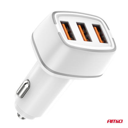 Nabíječka do auta 2x USB-A + USB-C 32W 12/24V AMiO-03890