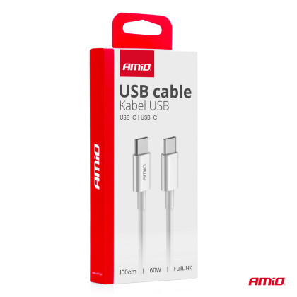 Kabel 'USB-C na USB-C 60W 100cm FullLINK AMIO-03896