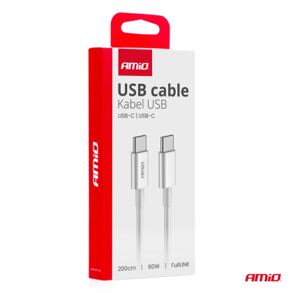 Kabel 'USB-C na USB-C 60W 200cm FullLINK AMIO-03897