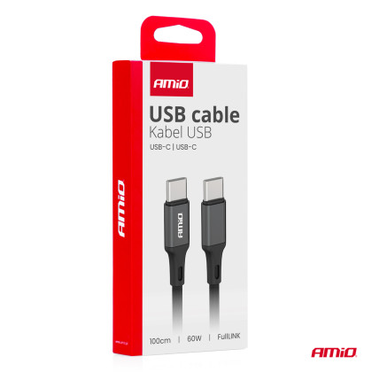 Kabel 'USB-C na USB-C 60W 100cm FullLINK AMIO-03902