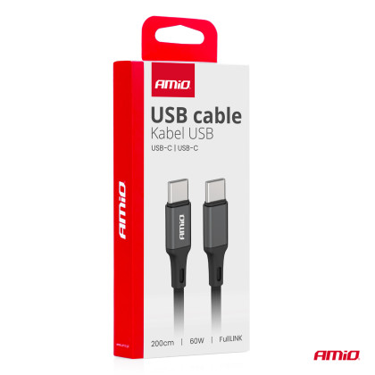 Kabel 'USB-C na USB-C 60W 200cm FullLINK AMIO-03903