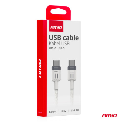 Kabel 'USB-C na USB-C 60W 100cm FullLINK AMIO-03908