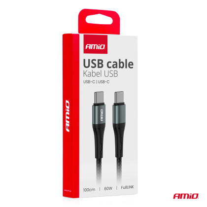 Kabel 'USB-C na USB-C 60W 100cm FullLINK AMIO-03914