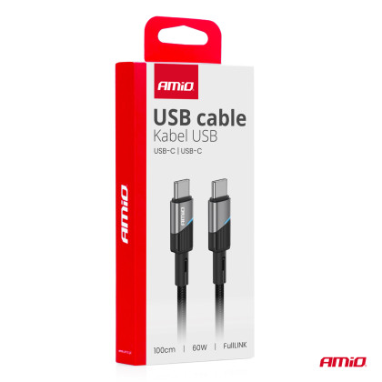 Kabel 'USB-C na USB-C 60W 100cm FullLINK AMIO-03926