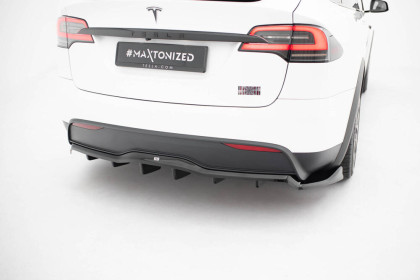 Spoiler zadního nárazniku V.2 Tesla Model X Mk1 Facelift černý lesklý plast