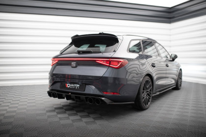 Zadní difuzor + imitace koncovek Seat Leon ST FR Mk4 černý lesklý plast - černé koncovky