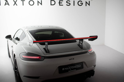 Zadní spoiler křídlo + LED V.1 Porsche 718 Cayman 982c carbon - spodní úchycení