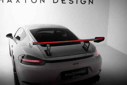 Zadní spoiler křídlo + LED V.2 Porsche 718 Cayman 982c carbon - spodní úchycení