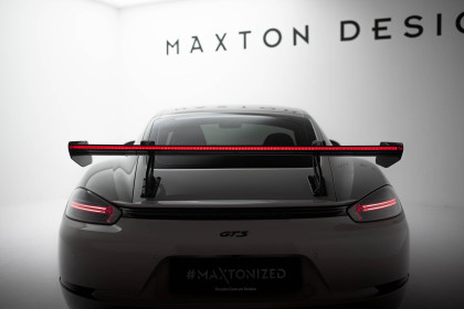 Zadní spoiler křídlo + LED V.2 Porsche 718 Cayman 982c carbon - horní úchycení