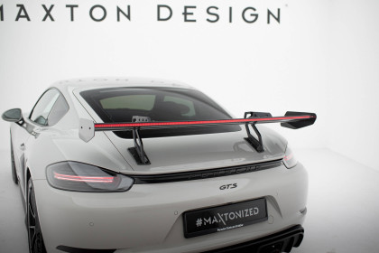 Zadní spoiler křídlo + LED V.2 Porsche 718 Cayman 982c carbon - horní úchycení