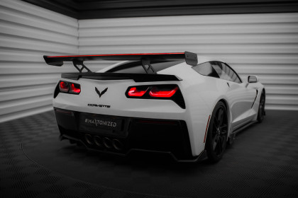 Zadní spoiler křídlo + LED Chevrolet Corvette Stingray / Grand Sport C7 carbon - spodní úchycení