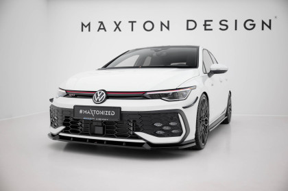 Spojler pod nárazník lipa V.2 Volkswagen Golf GTI / GTE / R-Line Mk8 Facelift černý lesklý plast