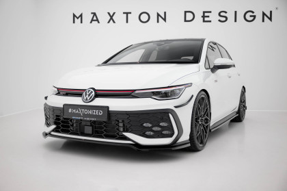 Spojler pod nárazník lipa V.3 Volkswagen Golf GTI / GTE / R-Line Mk8 Facelift černý lesklý plast