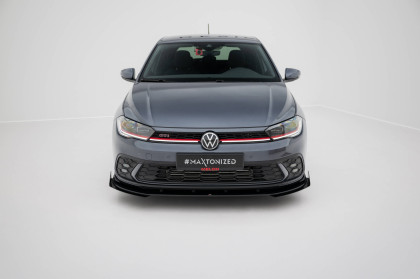 Street pro spojler pod nárazník lipa + flaps Volkswagen Polo GTI Mk6 Facelift černý