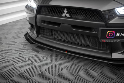 Street pro spojler pod nárazník lipa + flaps Mitsubishi Lancer EVO X černo červený