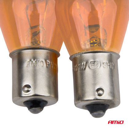 Halogenové žárovky PY21W BA15S 12V AMBER 2ks blister