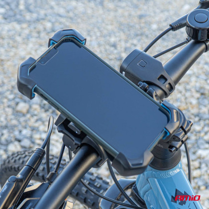 Držák telefonu na motocykly otočný o 360° AMiO-04146